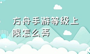 方舟手游等级上限怎么弄