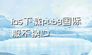 ios下载pubg国际服不换id