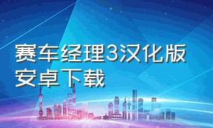 赛车经理3汉化版安卓下载