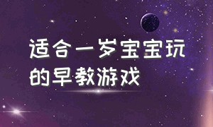 适合一岁宝宝玩的早教游戏