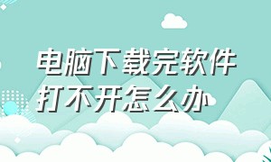 电脑下载完软件打不开怎么办