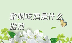 黎明吃鸡是什么游戏（黎明游戏公司旗下有什么游戏）