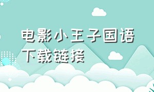 电影小王子国语下载链接（小王子电影中文版原声完整版）