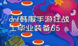 dnf韩服手游狂战士毕业装备65