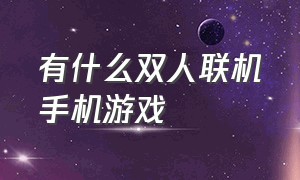 有什么双人联机手机游戏