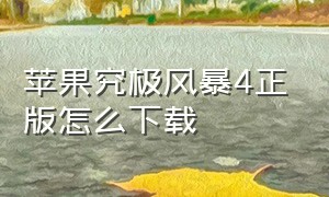 苹果究极风暴4正版怎么下载