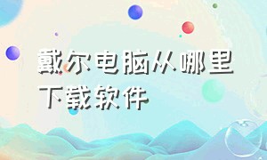 戴尔电脑从哪里下载软件