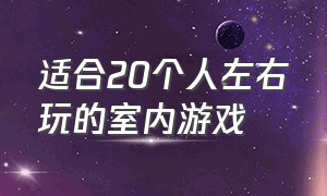 适合20个人左右玩的室内游戏