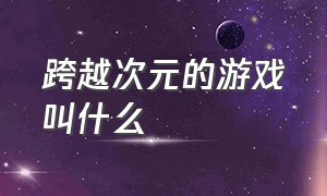 跨越次元的游戏叫什么