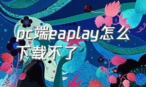 pc端eaplay怎么下载不了