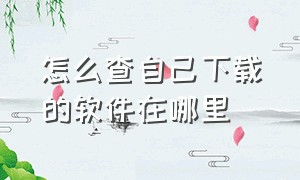 怎么查自己下载的软件在哪里（怎么查看下载的软件在哪个盘里）