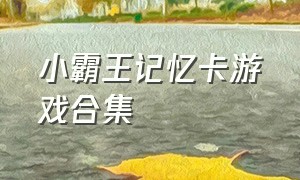 小霸王记忆卡游戏合集（小霸王十大经典插卡游戏）