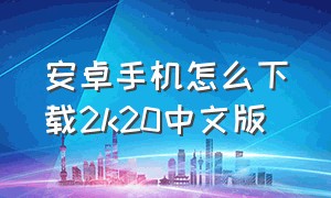 安卓手机怎么下载2k20中文版