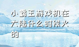 小霸王游戏机在大陆什么时候火的