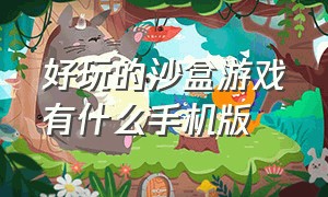 好玩的沙盒游戏有什么手机版（好玩的沙盘游戏）