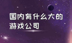 国内有什么大的游戏公司