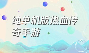 纯单机版热血传奇手游（热血传奇手机单机版本）