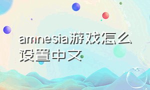 amnesia游戏怎么设置中文