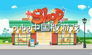 pubg中国版游戏（pubgpic中国版）