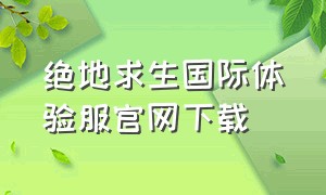 绝地求生国际体验服官网下载