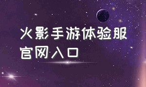 火影手游体验服官网入口