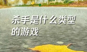 杀手是什么类型的游戏