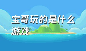 宝哥玩的是什么游戏（宝哥小手柄挂的是什么游戏）