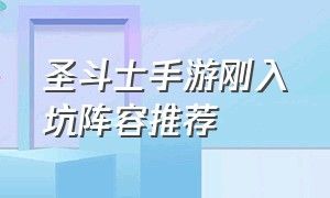 圣斗士手游刚入坑阵容推荐