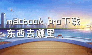 macbook pro下载东西去哪里（macbookpro软件在哪里下载好）