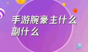 手游腕豪主什么副什么（手游腕豪详细讲解）