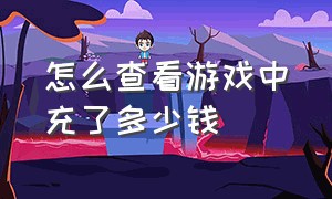 怎么查看游戏中充了多少钱