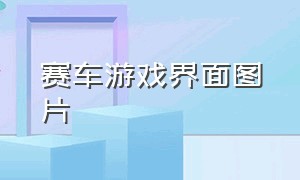 赛车游戏界面图片（赛车游戏真实高清图片）