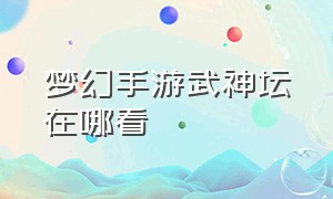 梦幻手游武神坛在哪看