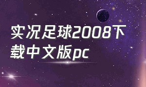 实况足球2008下载中文版pc（实况足球08电脑版下载安装包）