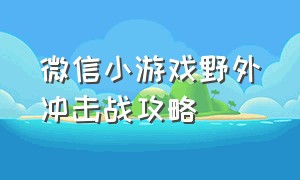 微信小游戏野外冲击战攻略（野外战争游戏）