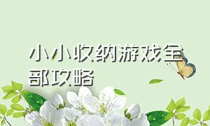 小小收纳游戏全部攻略