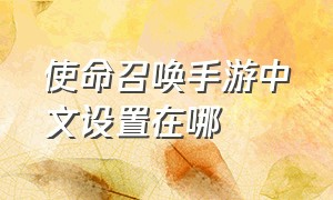 使命召唤手游中文设置在哪（使命召唤手游在哪改中文）