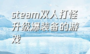 steam双人打怪升级爆装备的游戏