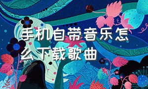 手机自带音乐怎么下载歌曲