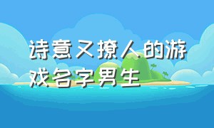 诗意又撩人的游戏名字男生