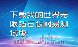 下载我的世界无限钻石版网易测试版