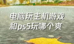 电脑玩主机游戏和ps5玩哪个爽