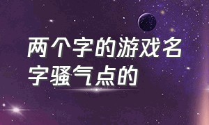 两个字的游戏名字骚气点的