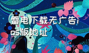 雷电下载无广告ios版地址