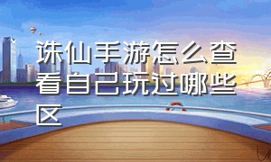 诛仙手游怎么查看自己玩过哪些区