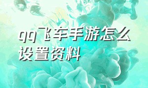 qq飞车手游怎么设置资料