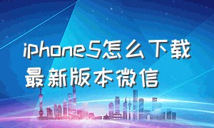 iphone5怎么下载最新版本微信