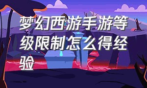 梦幻西游手游等级限制怎么得经验