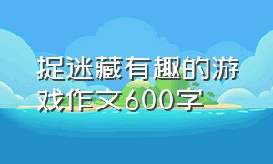 捉迷藏有趣的游戏作文600字（捉迷藏游戏作文三年级300个字）