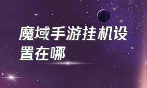 魔域手游挂机设置在哪